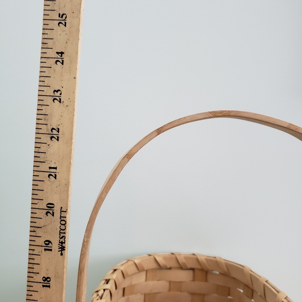 Vintage Basketville 23" Large Stairs Basket Natural Woven Ash Wood Stair Rustic - Picture 5 of 12